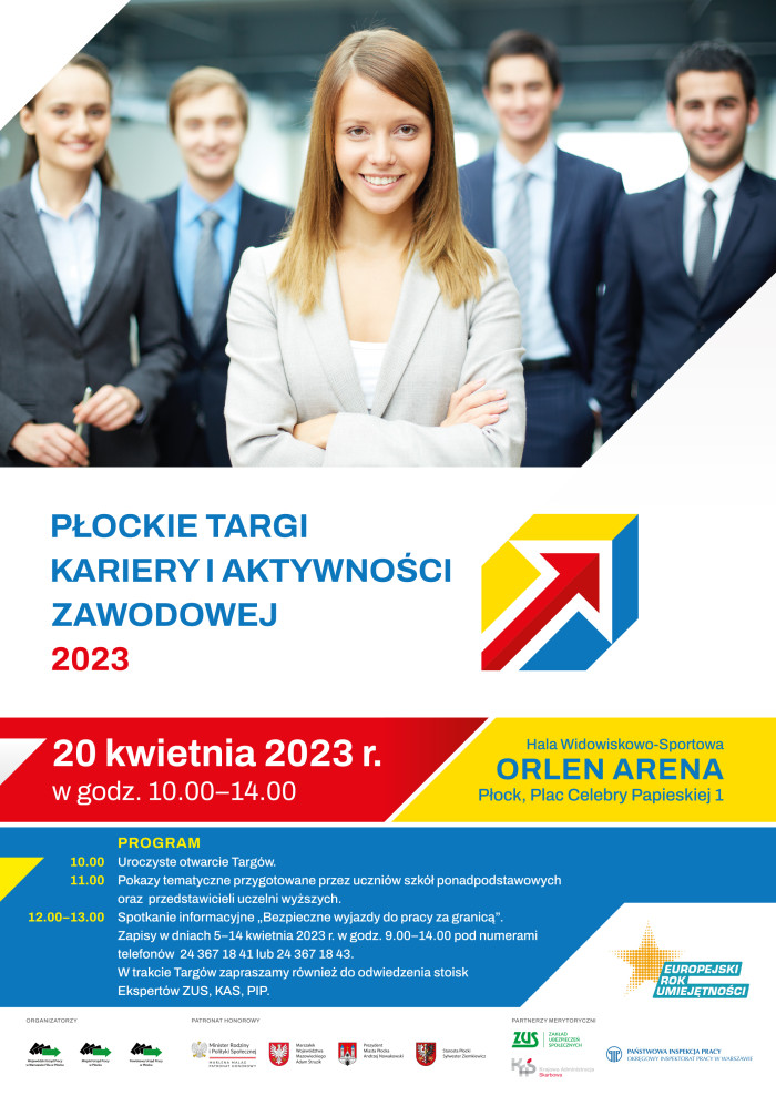 Plakat promujący Płockie Targi Kariery i Aktywności Zawodowej