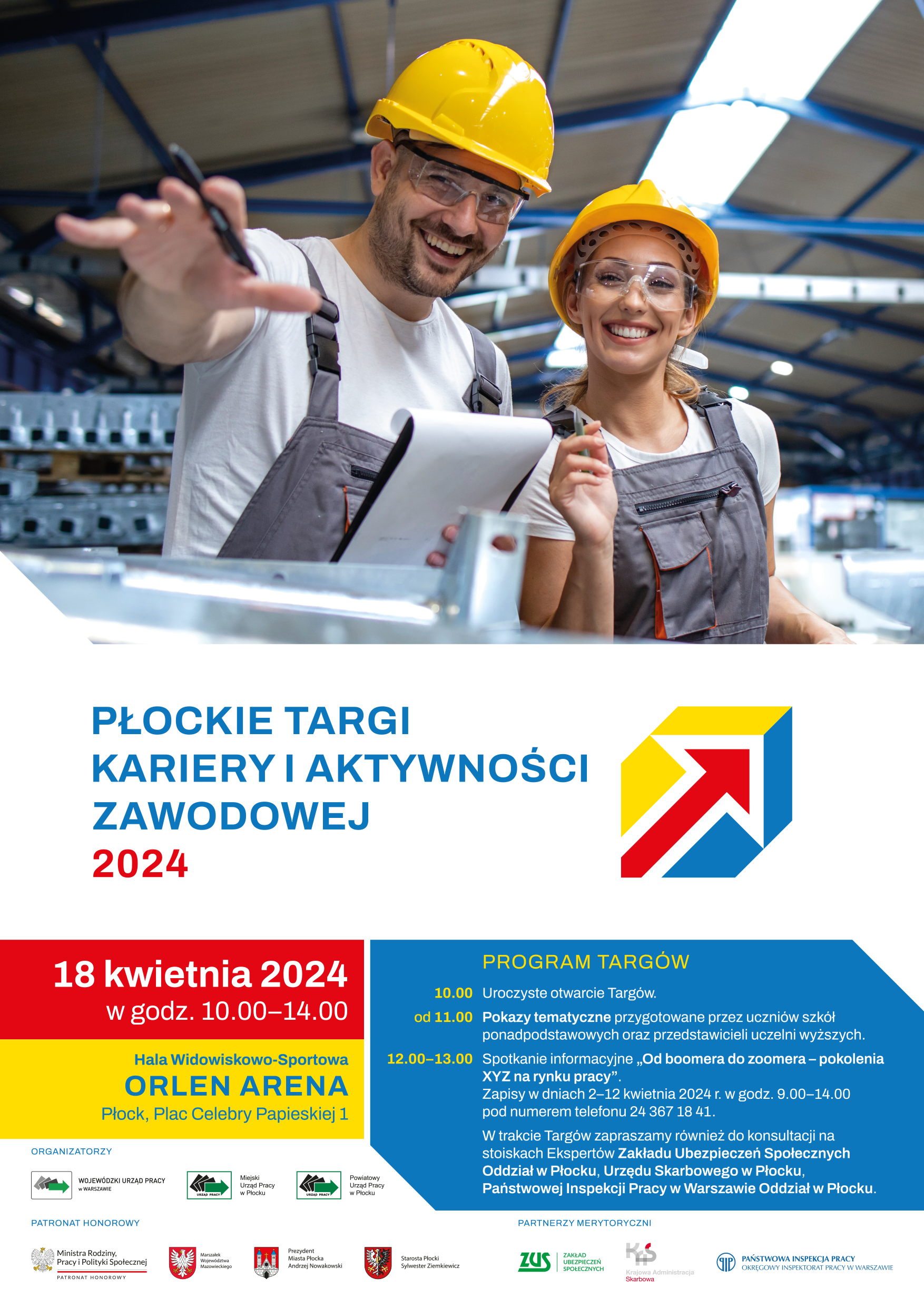 Plakat promujący Płockie Targi Kariery i Aktywności Zawodowej 2024