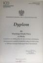 Dyplom dla MUP w Płocku z okozaji 100-lecia Publicznych Służb Zatrudnienia