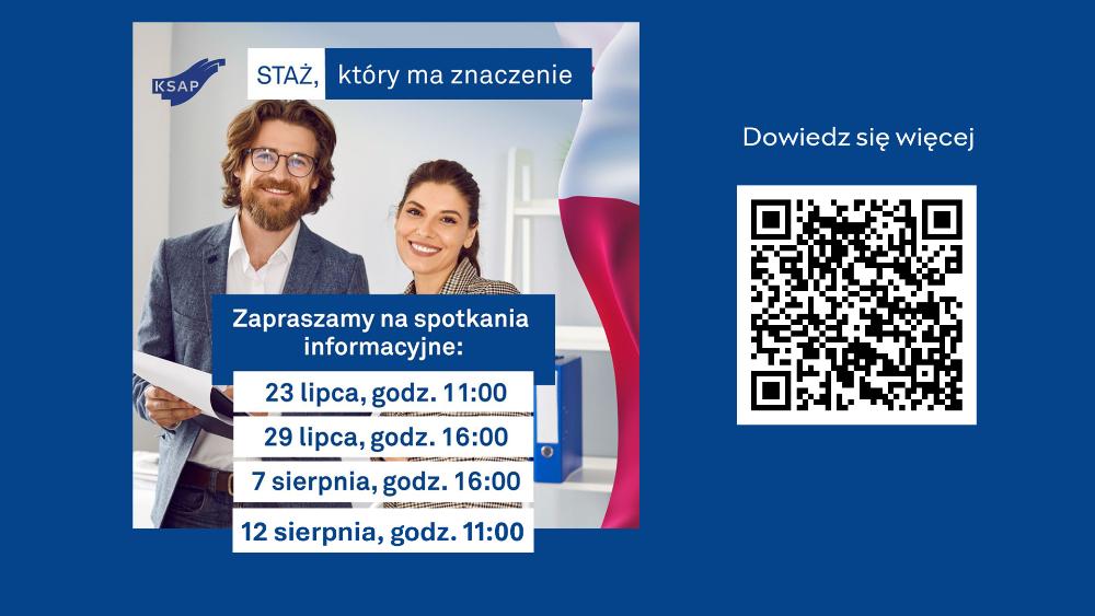Ulotka: spotkania informacyjne w ramach programu Staż, który ma znaczenie